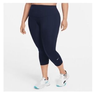 Nike Women’s Mid-Rise Crop Leggings - Navy - 3XL